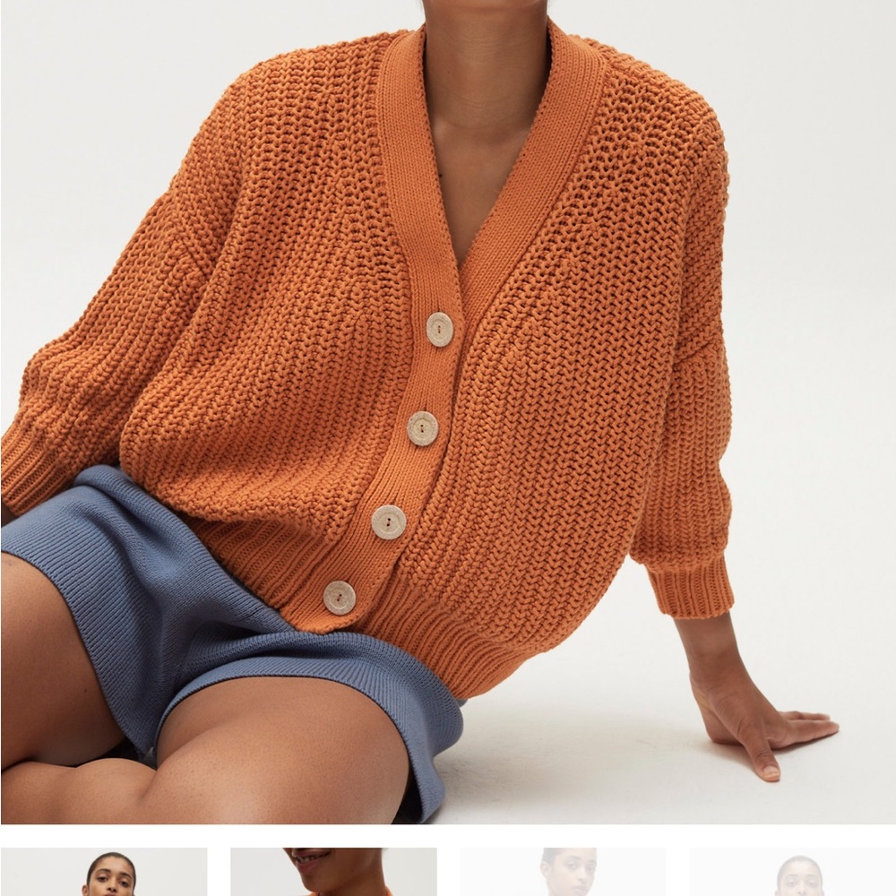 Babaa Orange Button-Up Cardigan La Condesa no18